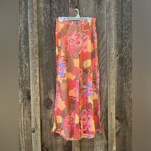 Vintage 80s United Colors Benetton Size 40 Floral Flared Pants Italy Extra Small